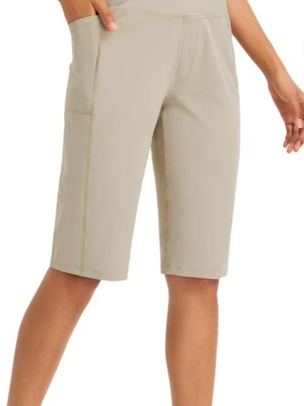 Baleaf Women's Knee-Length Performance Bermudas in Beige